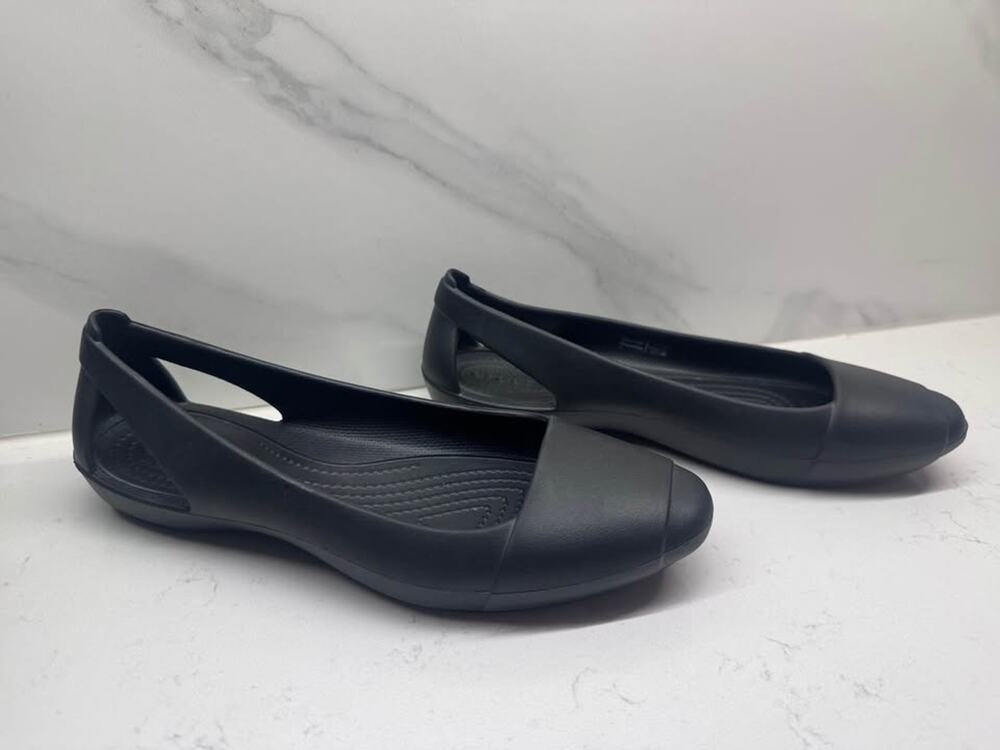 Crocs Women's Size 7 Black Sienna Ballet Flat Shoe